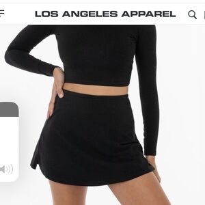 LA apparel stretchy black mini skort